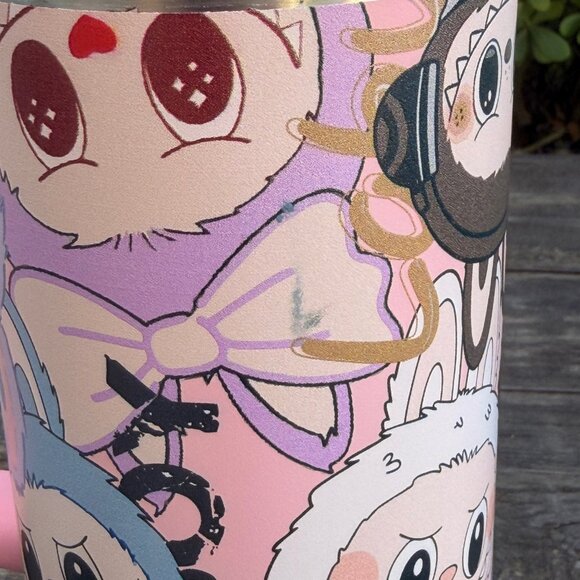 Stanley Labubu Pink 40oz Metal Tumbler with Box - Used READ - Picture 8 of 11